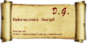 Debreczeni Gergő névjegykártya